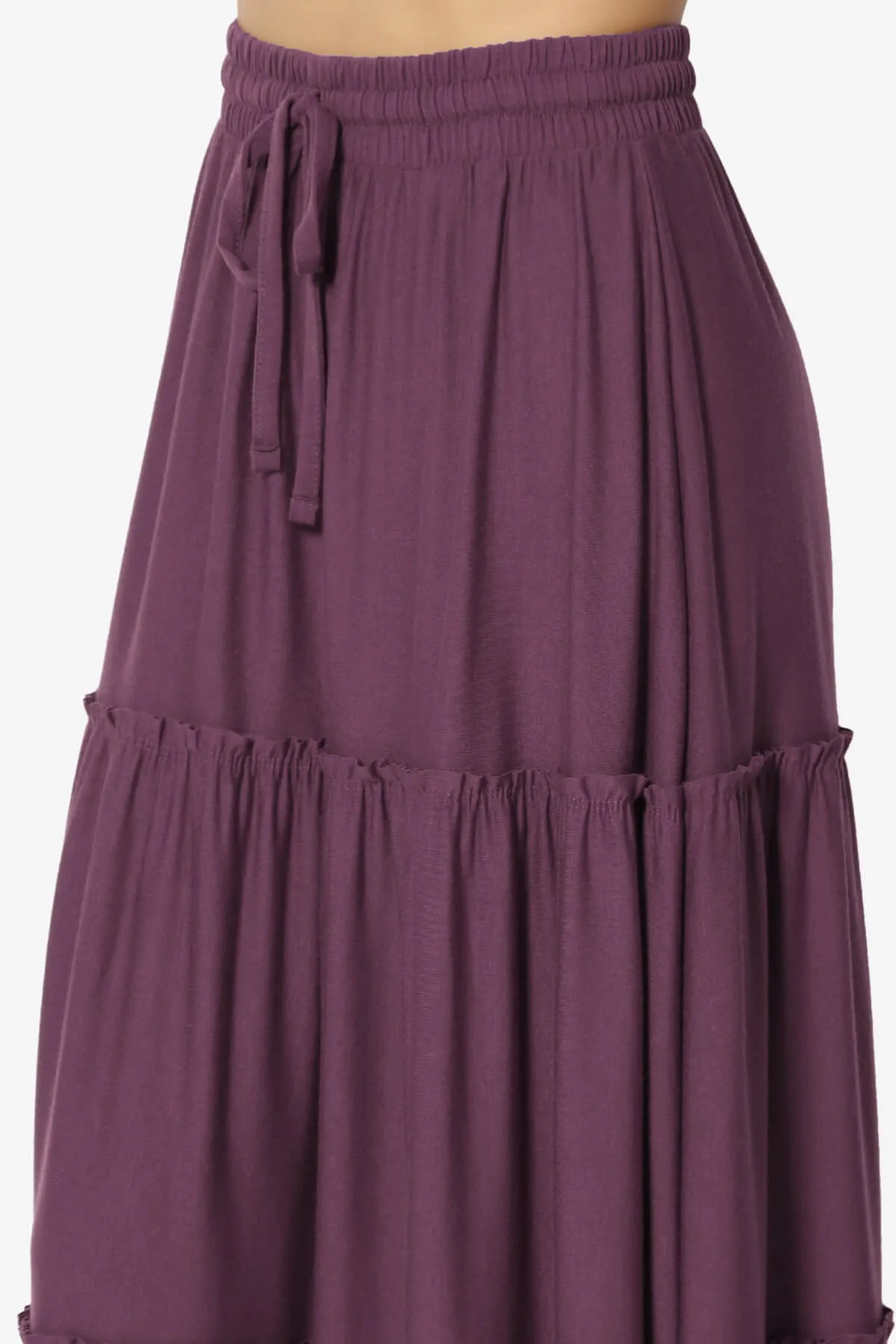 Kelton Ruffle Tiered Jersey Maxi Skirt