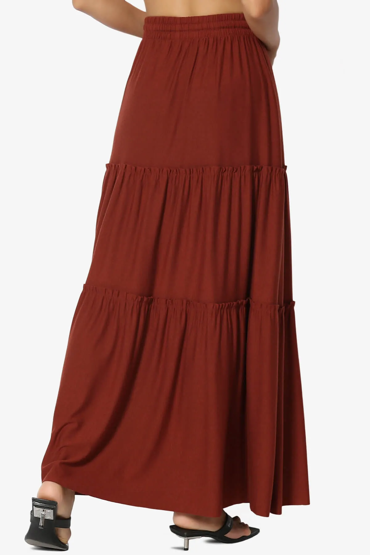 Kelton Ruffle Tiered Jersey Maxi Skirt