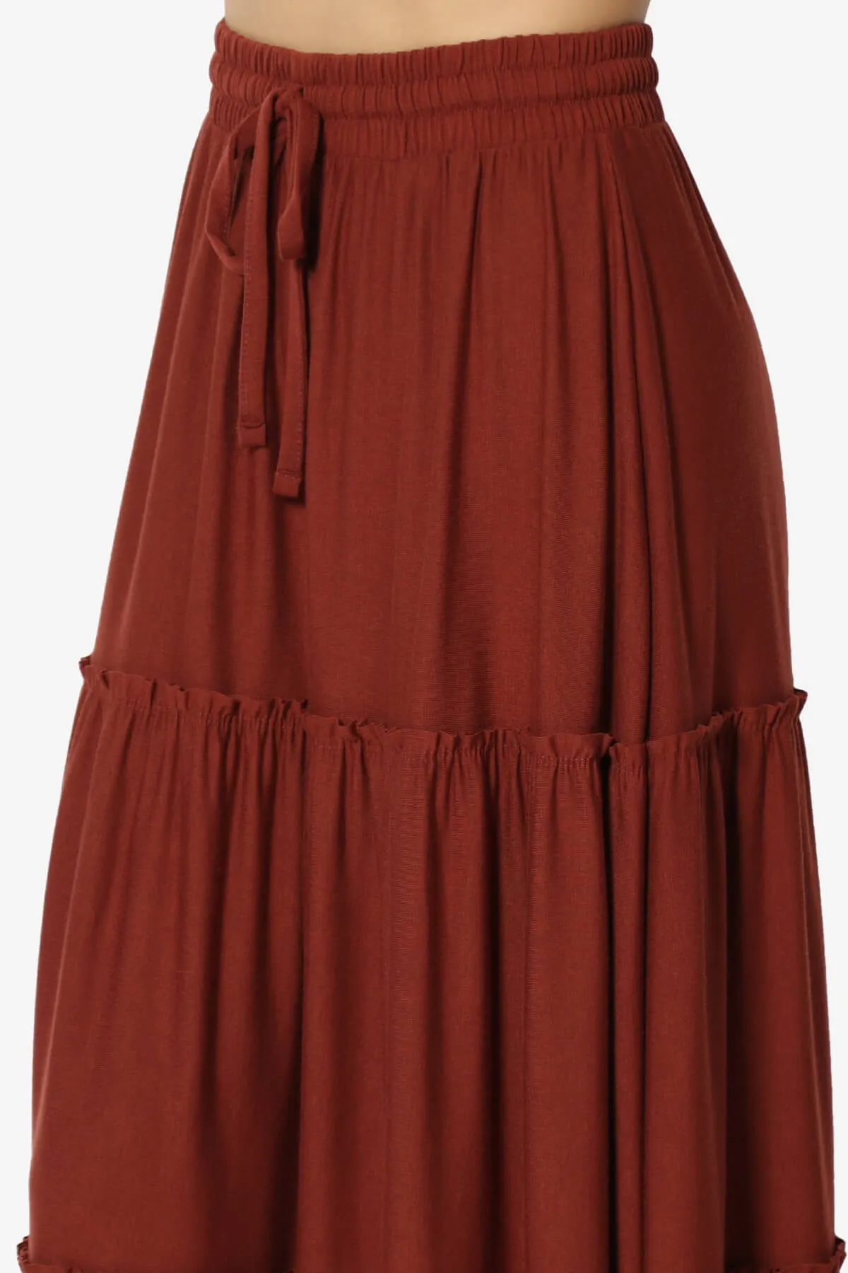 Kelton Ruffle Tiered Jersey Maxi Skirt