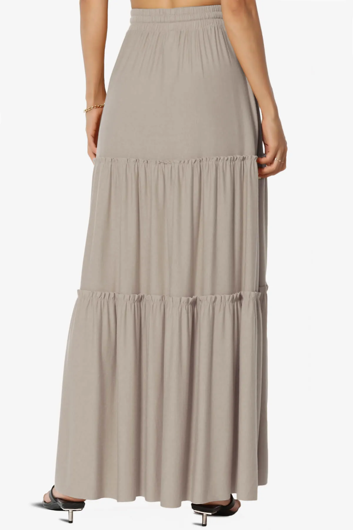 Kelton Ruffle Tiered Jersey Maxi Skirt