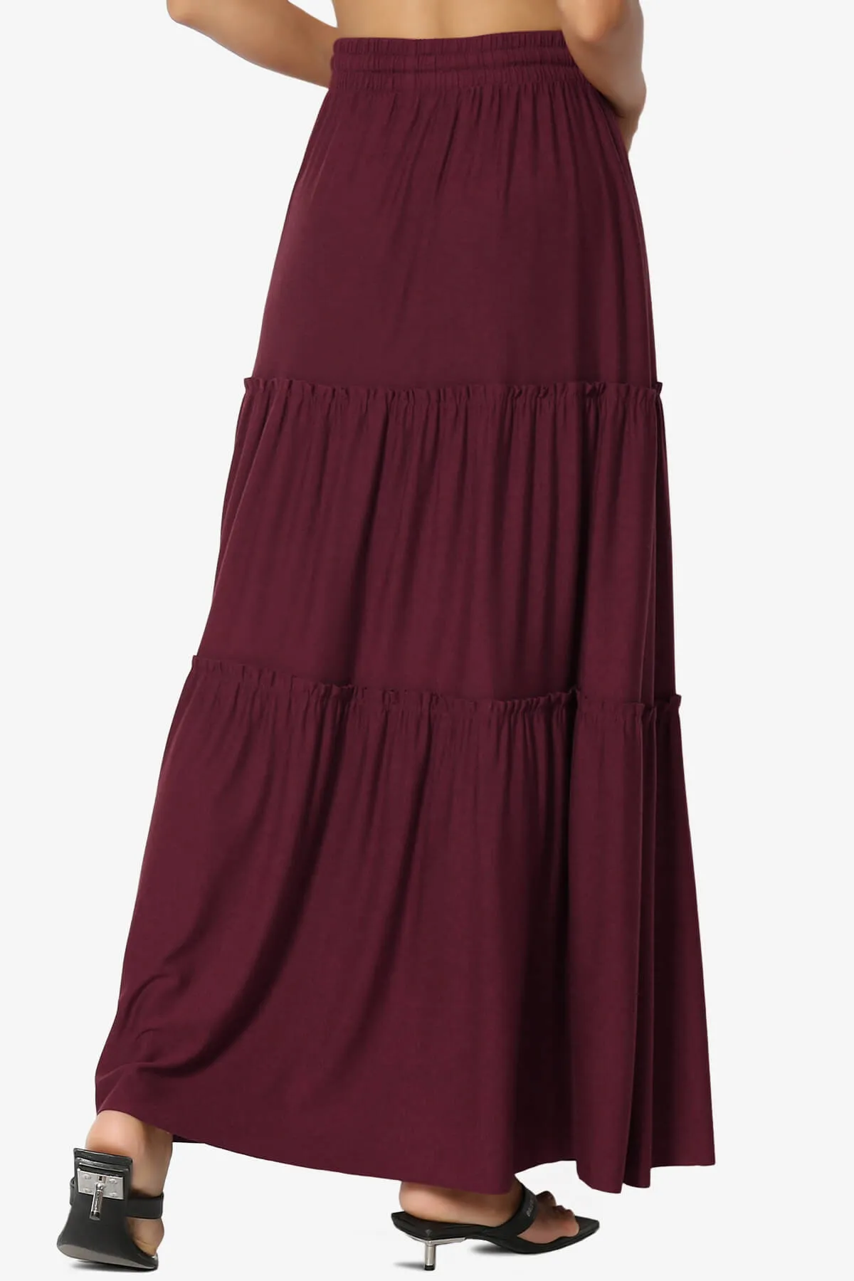 Kelton Ruffle Tiered Jersey Maxi Skirt