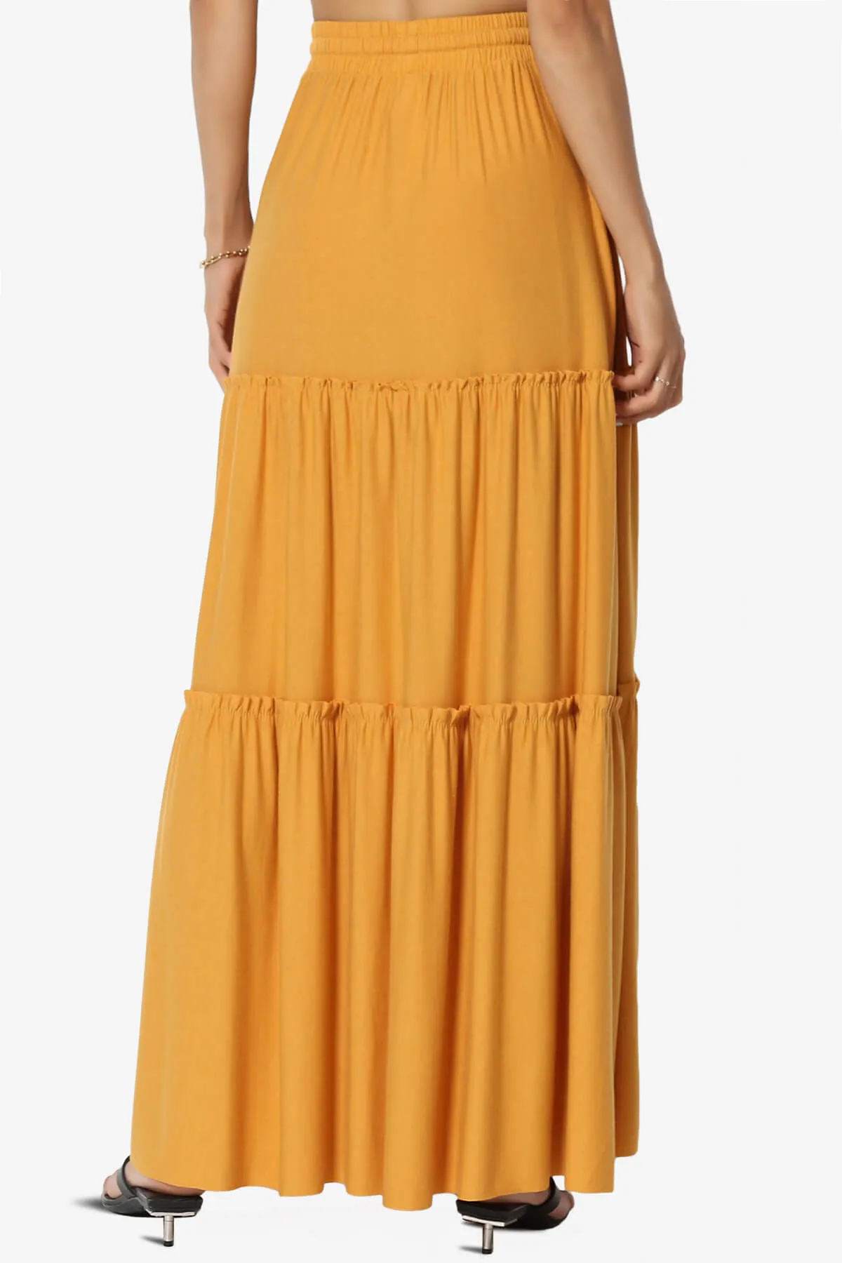 Kelton Ruffle Tiered Jersey Maxi Skirt
