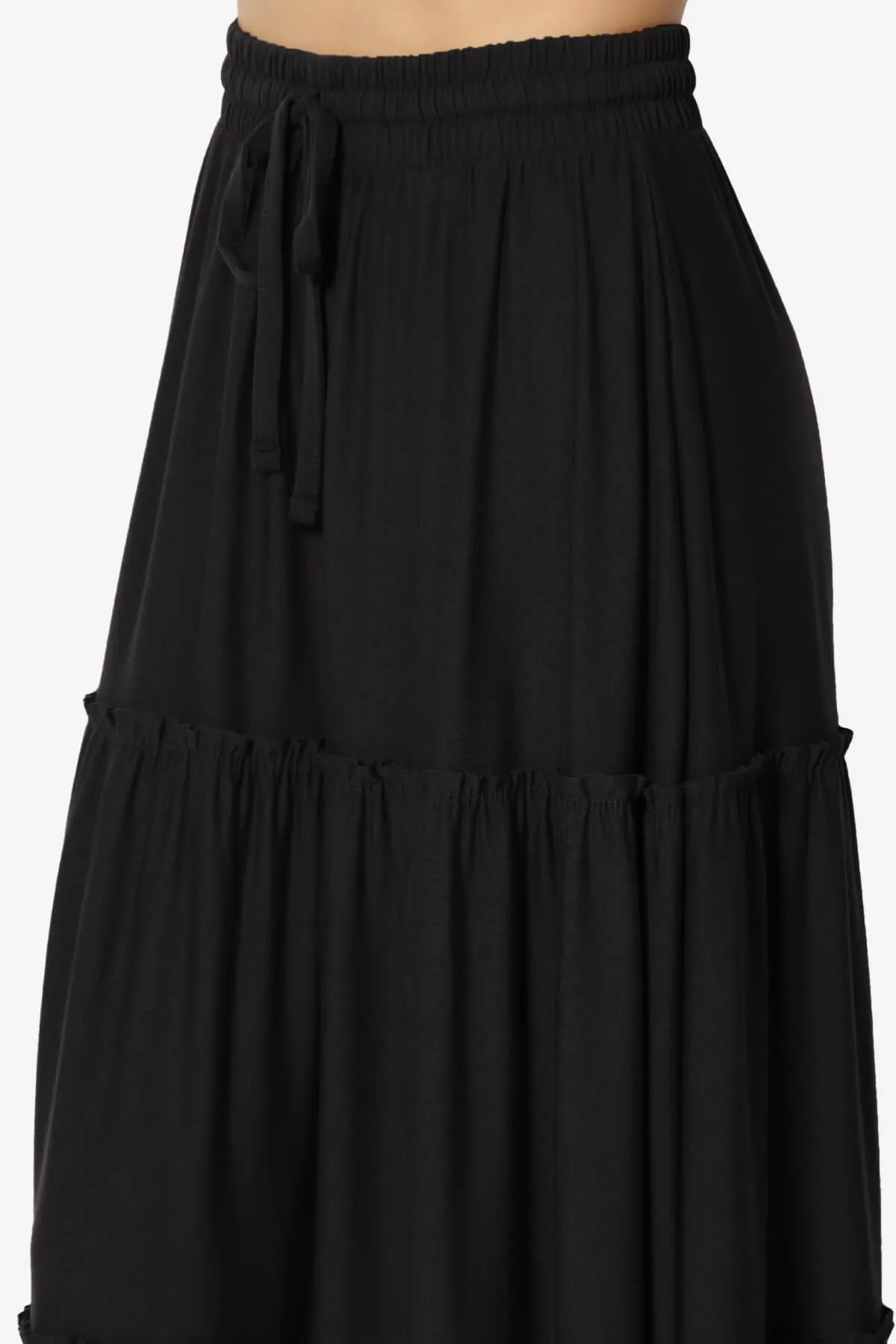 Kelton Ruffle Tiered Jersey Maxi Skirt