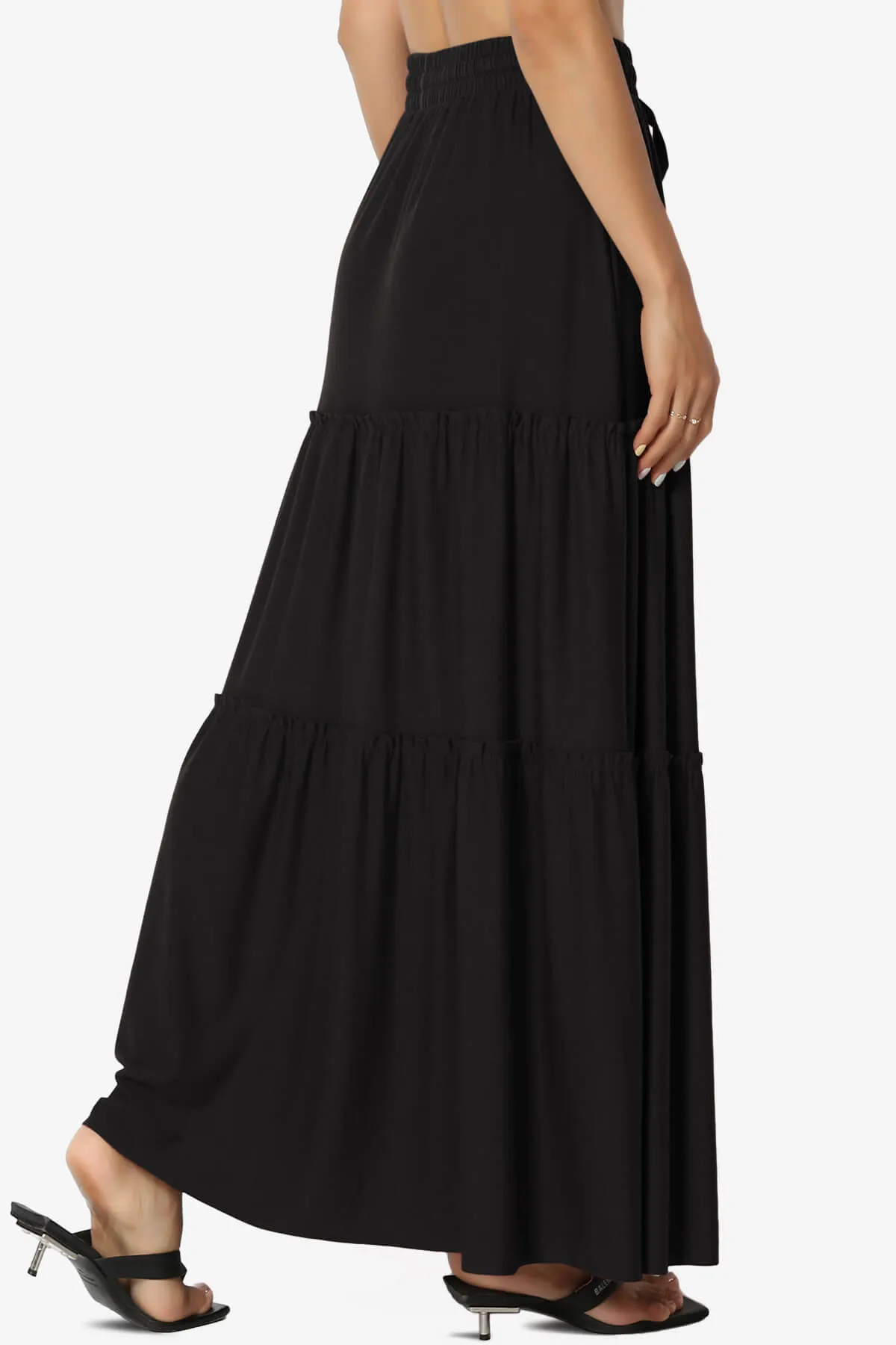 Kelton Ruffle Tiered Jersey Maxi Skirt