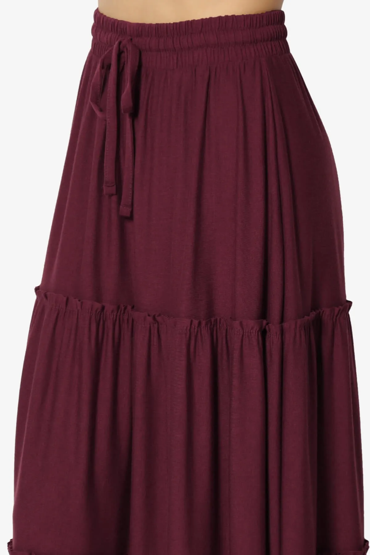 Kelton Ruffle Tiered Jersey Maxi Skirt