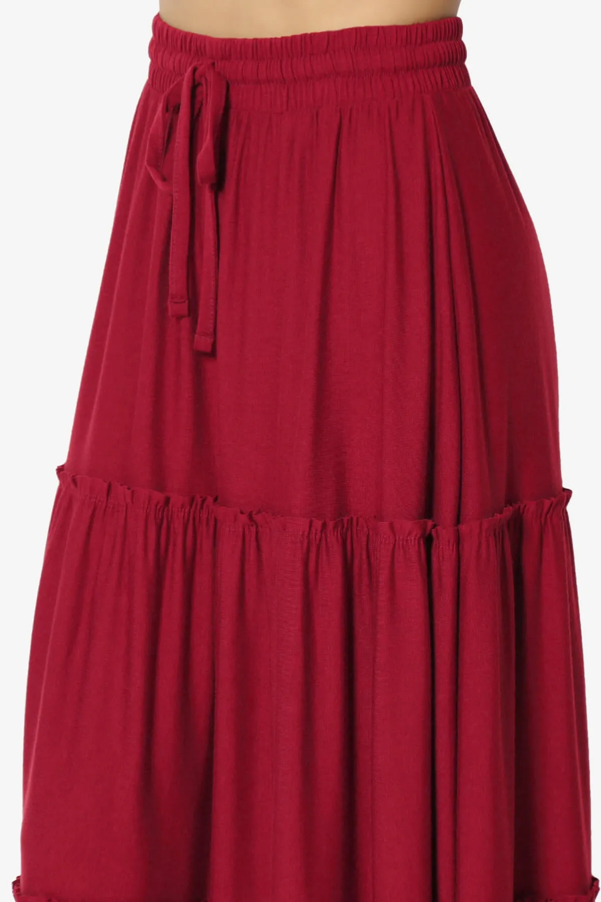 Kelton Ruffle Tiered Jersey Maxi Skirt