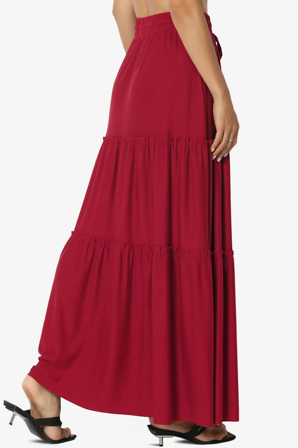 Kelton Ruffle Tiered Jersey Maxi Skirt