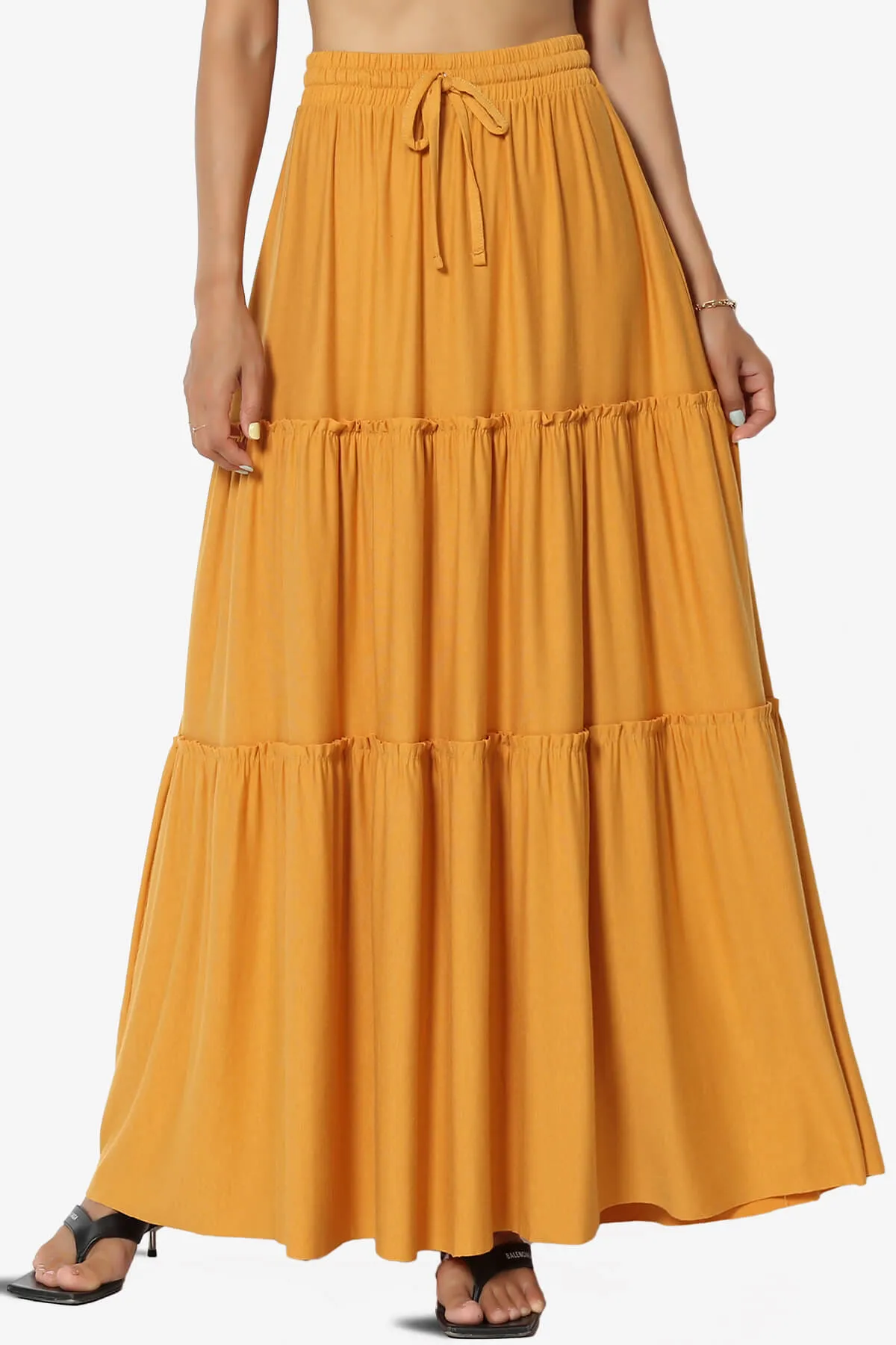 Kelton Ruffle Tiered Jersey Maxi Skirt