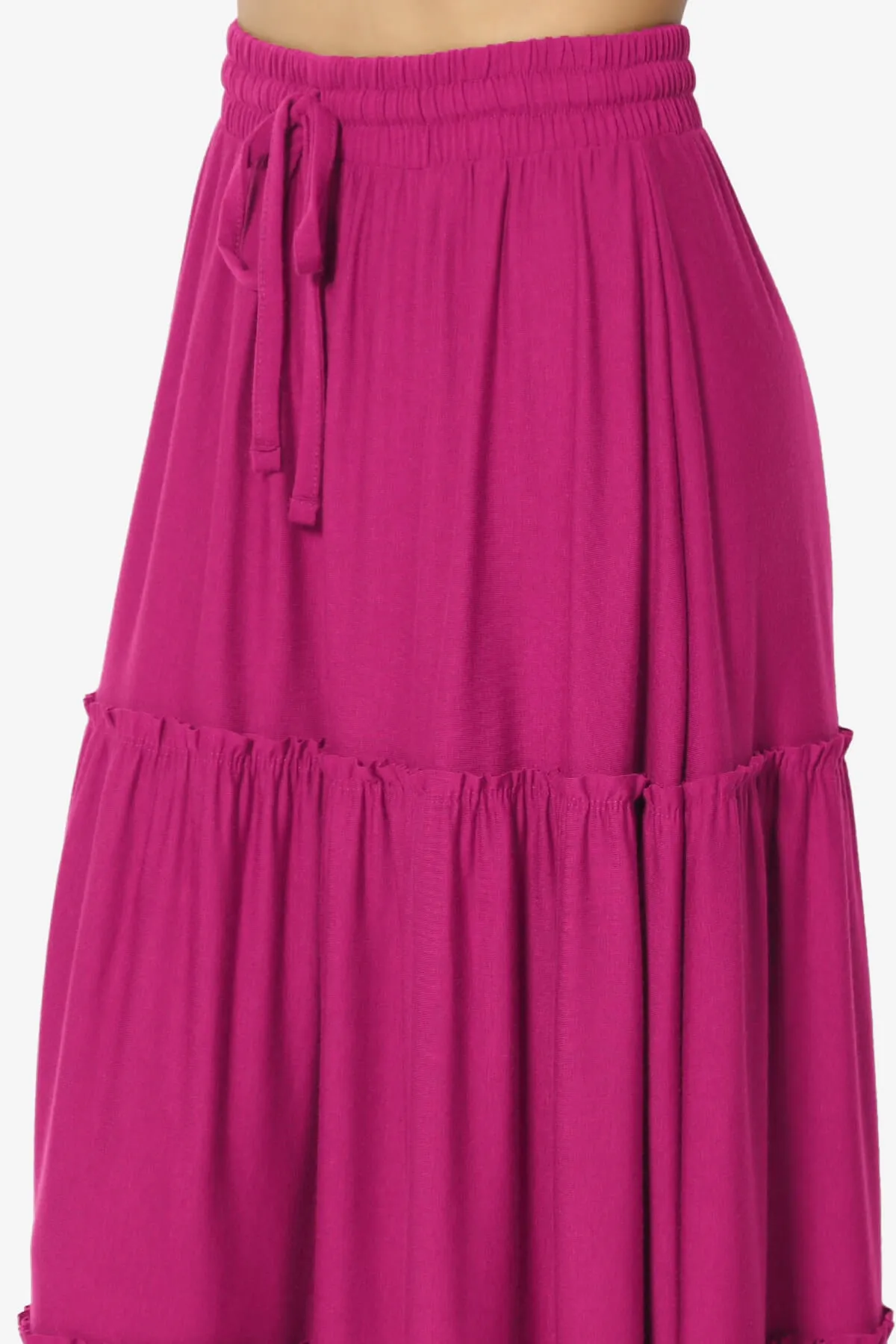 Kelton Ruffle Tiered Jersey Maxi Skirt