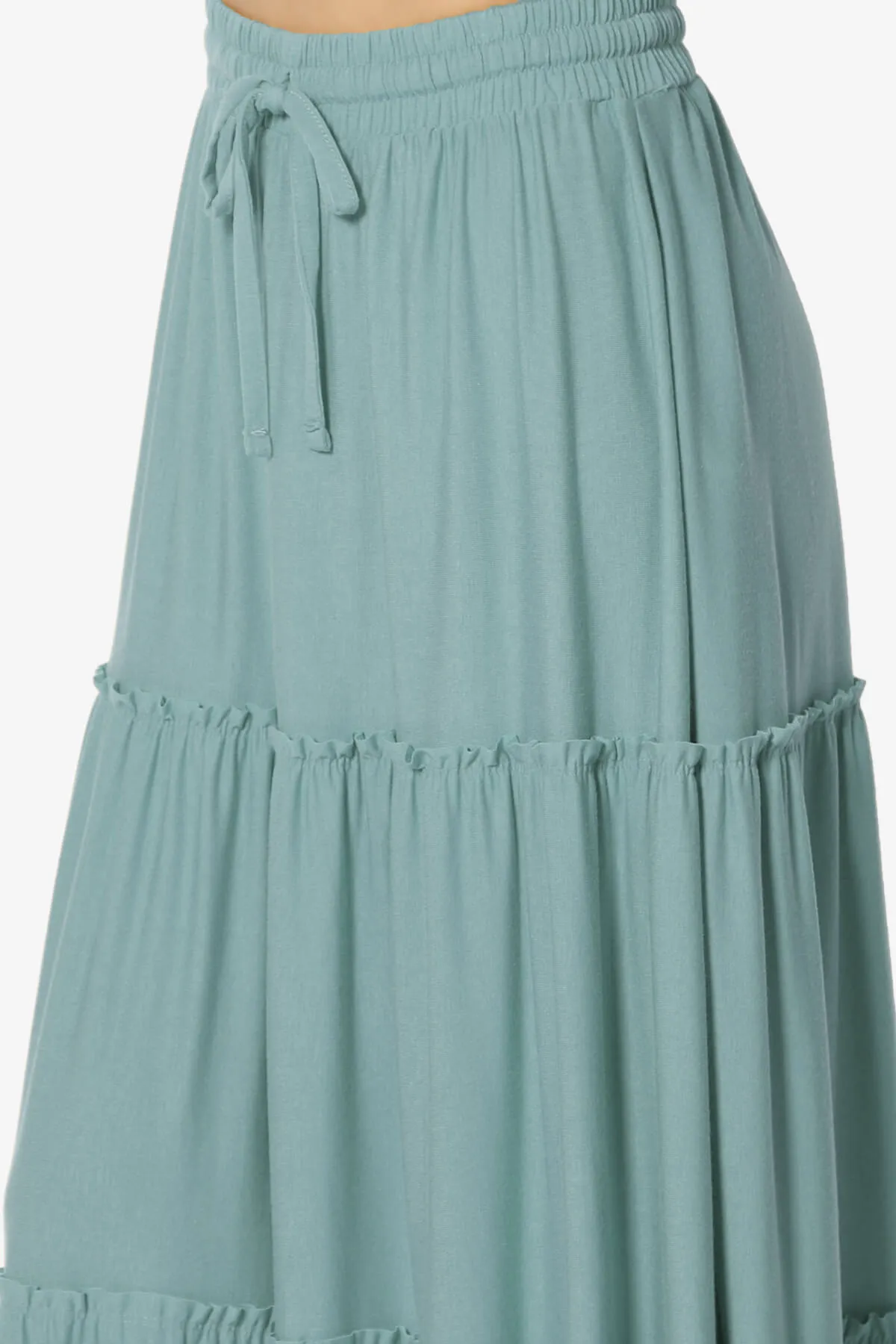 Kelton Ruffle Tiered Jersey Maxi Skirt