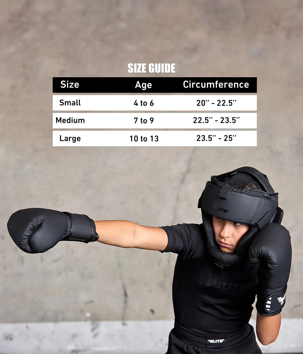 Kids' Black Muay Thai Safety Headgear