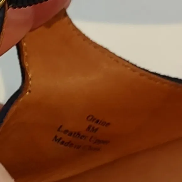 L'Amour Des Pieds Oraine Shoes Slingback Wedge Blue Suede Size 8 NWOT