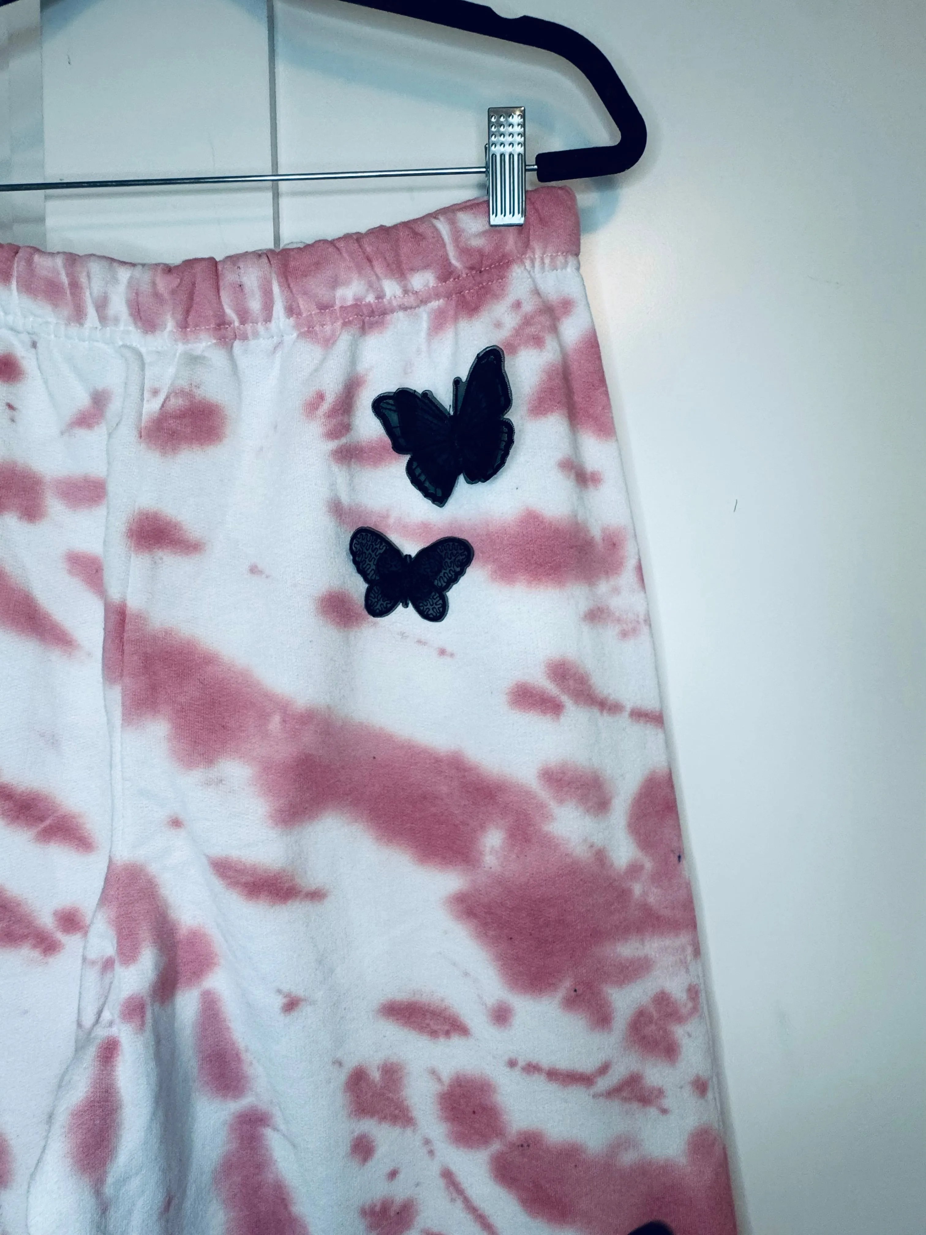 Large Pink Dye Butterfly Oversized Sweats