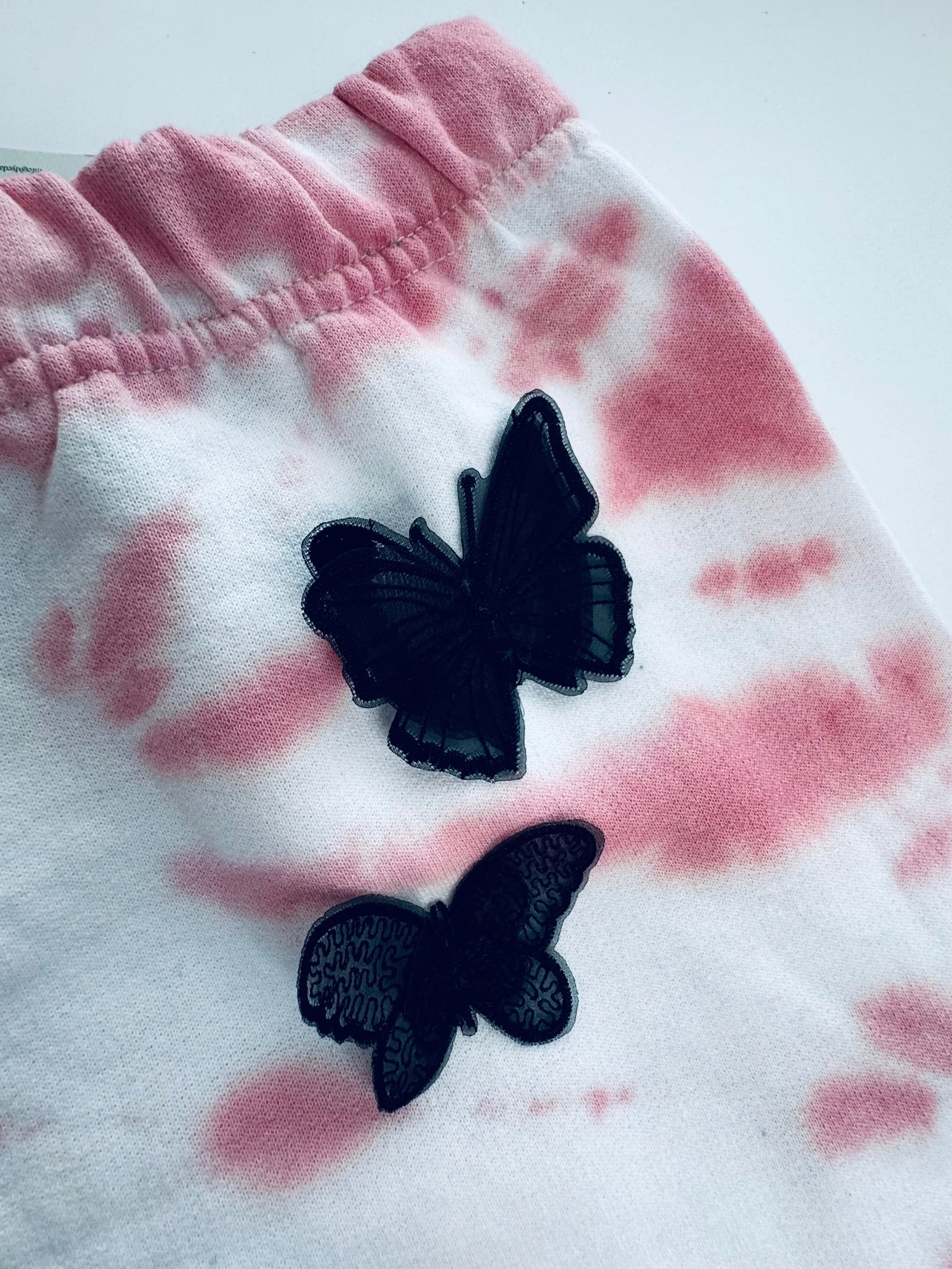 Large Pink Dye Butterfly Oversized Sweats