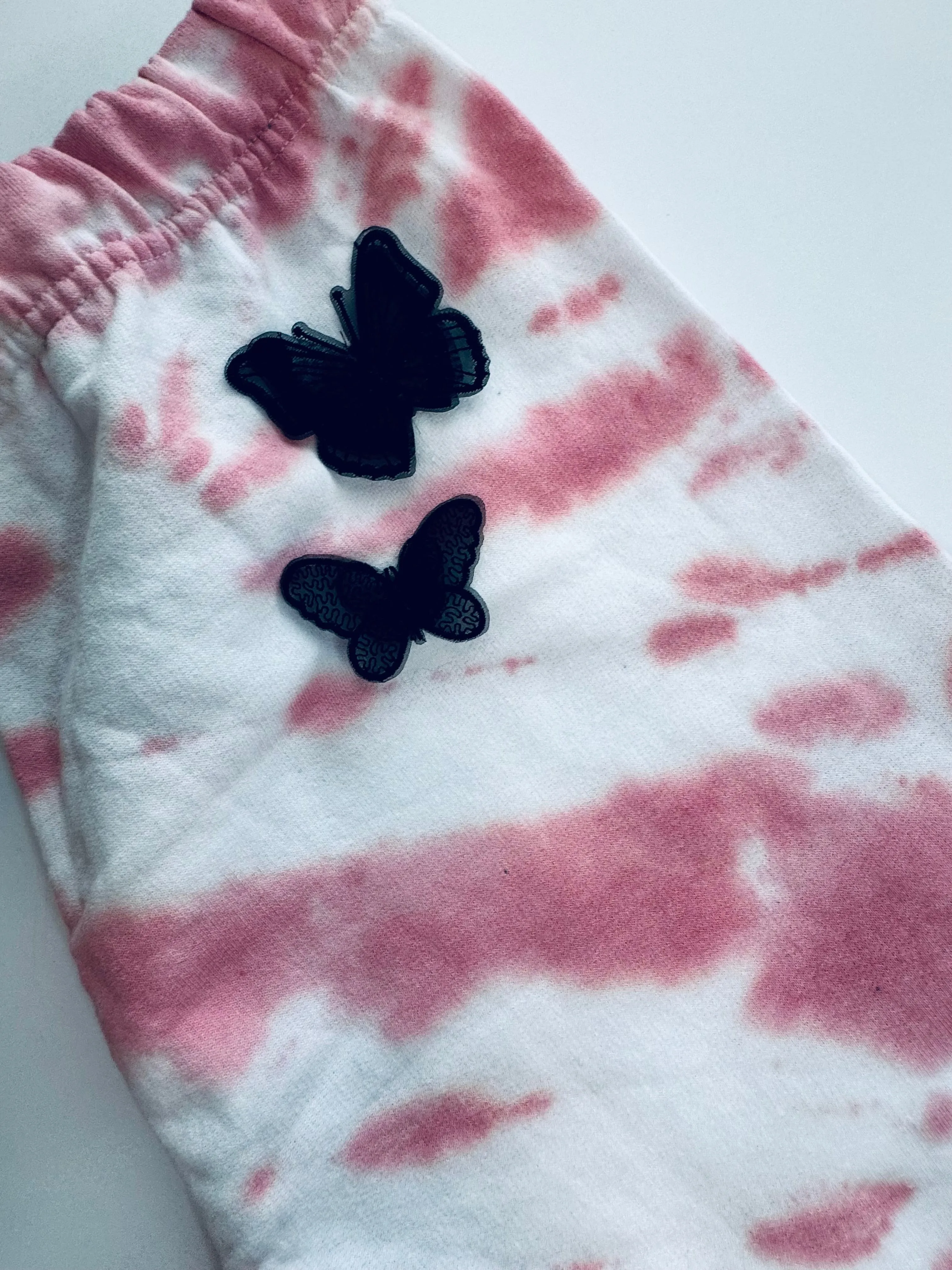 Large Pink Dye Butterfly Oversized Sweats