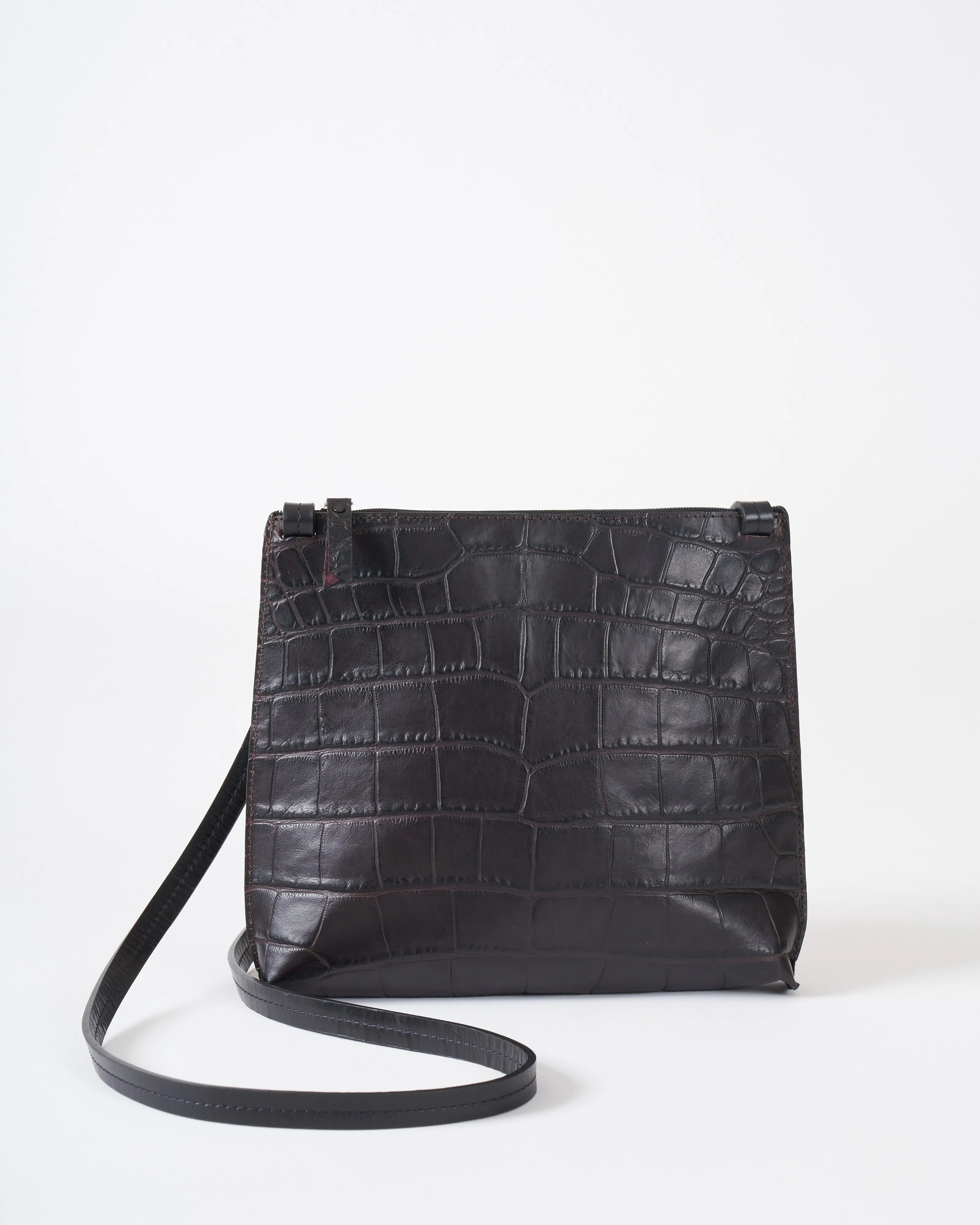 large strappy - espresso embossed croc