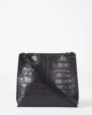 large strappy - espresso embossed croc