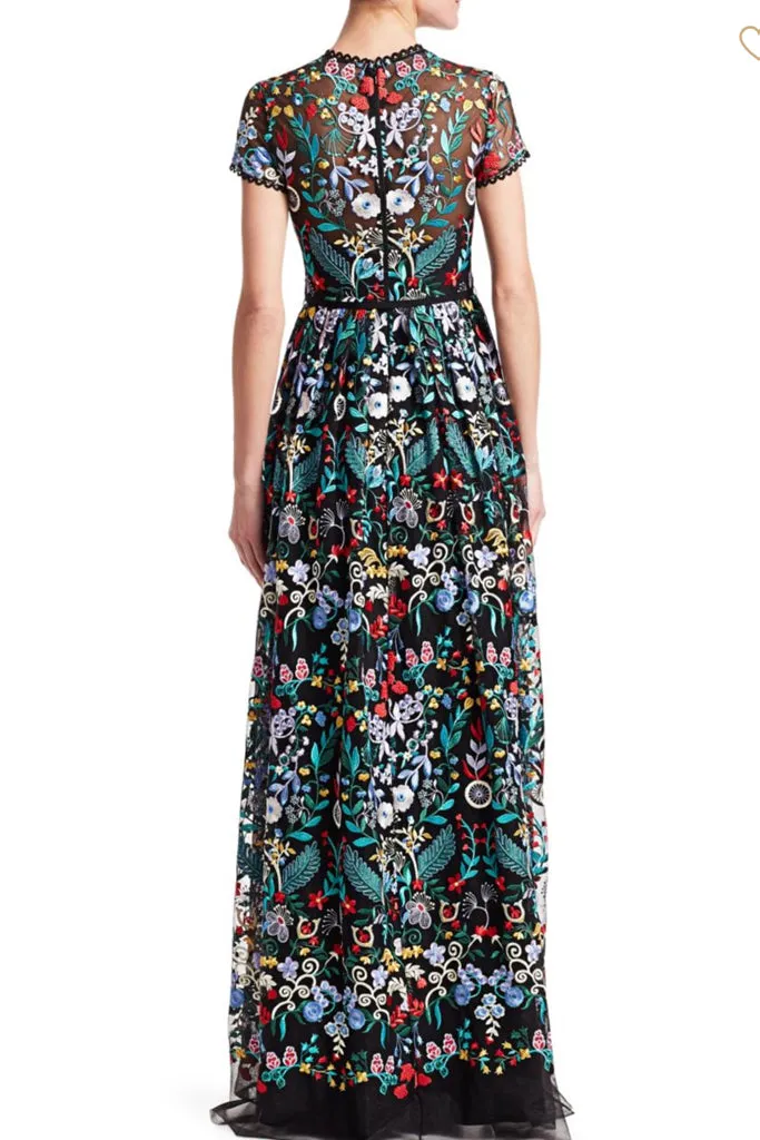 Le Jardin Short Sleeve Gown by ML Monique Lhuillier - RENTAL