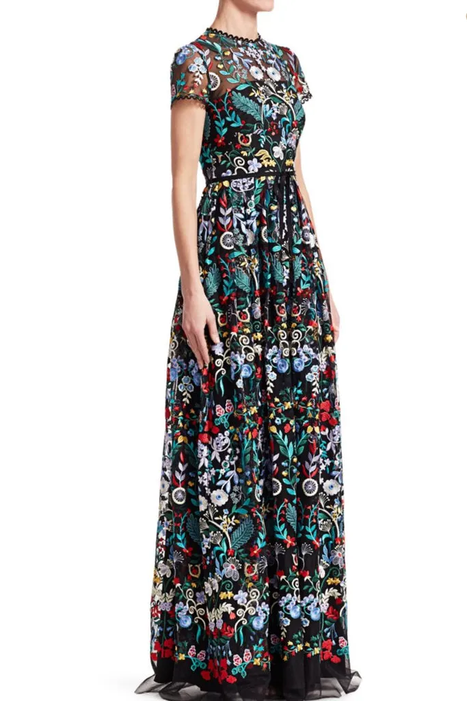 Le Jardin Short Sleeve Gown by ML Monique Lhuillier - RENTAL