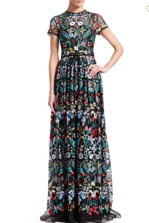 Le Jardin Short Sleeve Gown by ML Monique Lhuillier - RENTAL