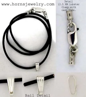 Leather Necklaces - Sterling Silver Findings - Rock Climbing Jewelry