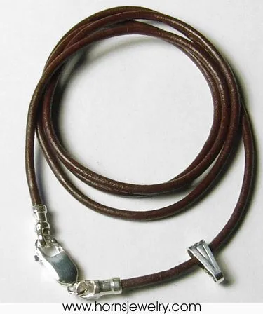 Leather Necklaces - Sterling Silver Findings - Rock Climbing Jewelry