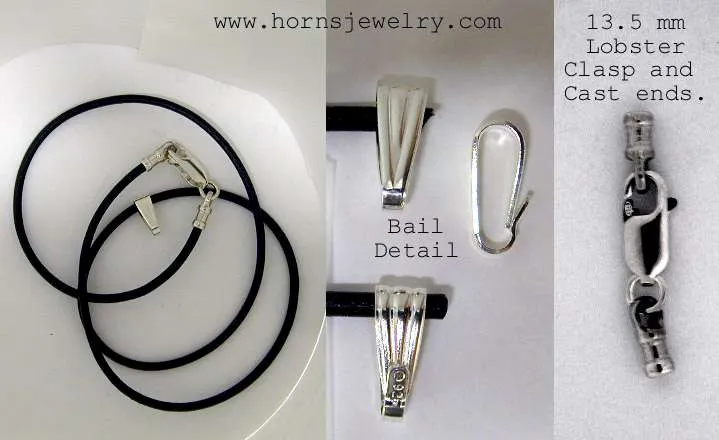 Leather Necklaces - Sterling Silver Findings - Rock Climbing Jewelry