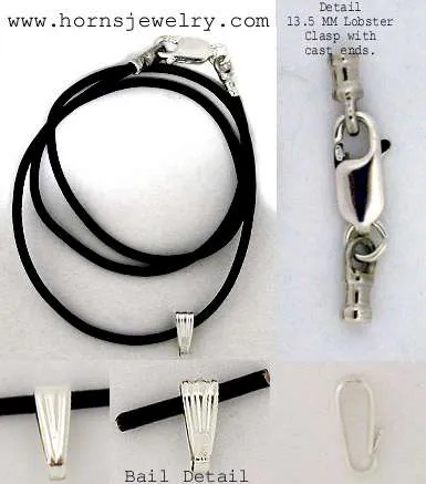 Leather Necklaces - Sterling Silver Findings - Rock Climbing Jewelry