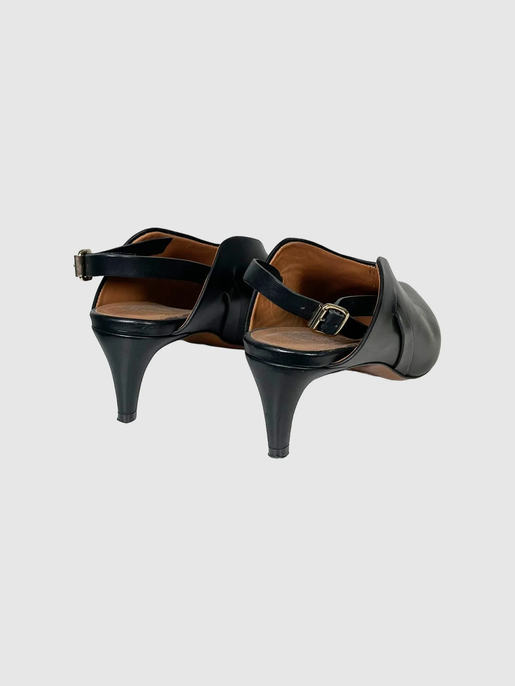 Leather Slingback Mules - Size 36