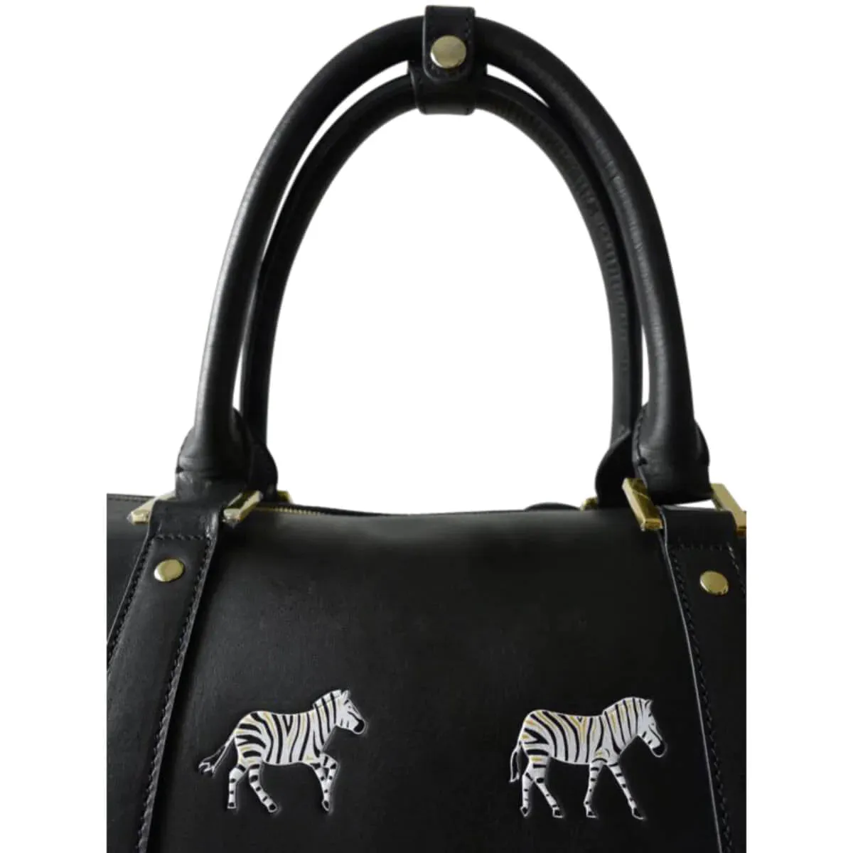 Leather Zebra Duffle