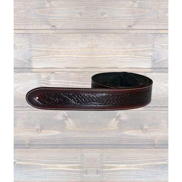 Leathergraft Texas Embossed Brown Guitar Strap