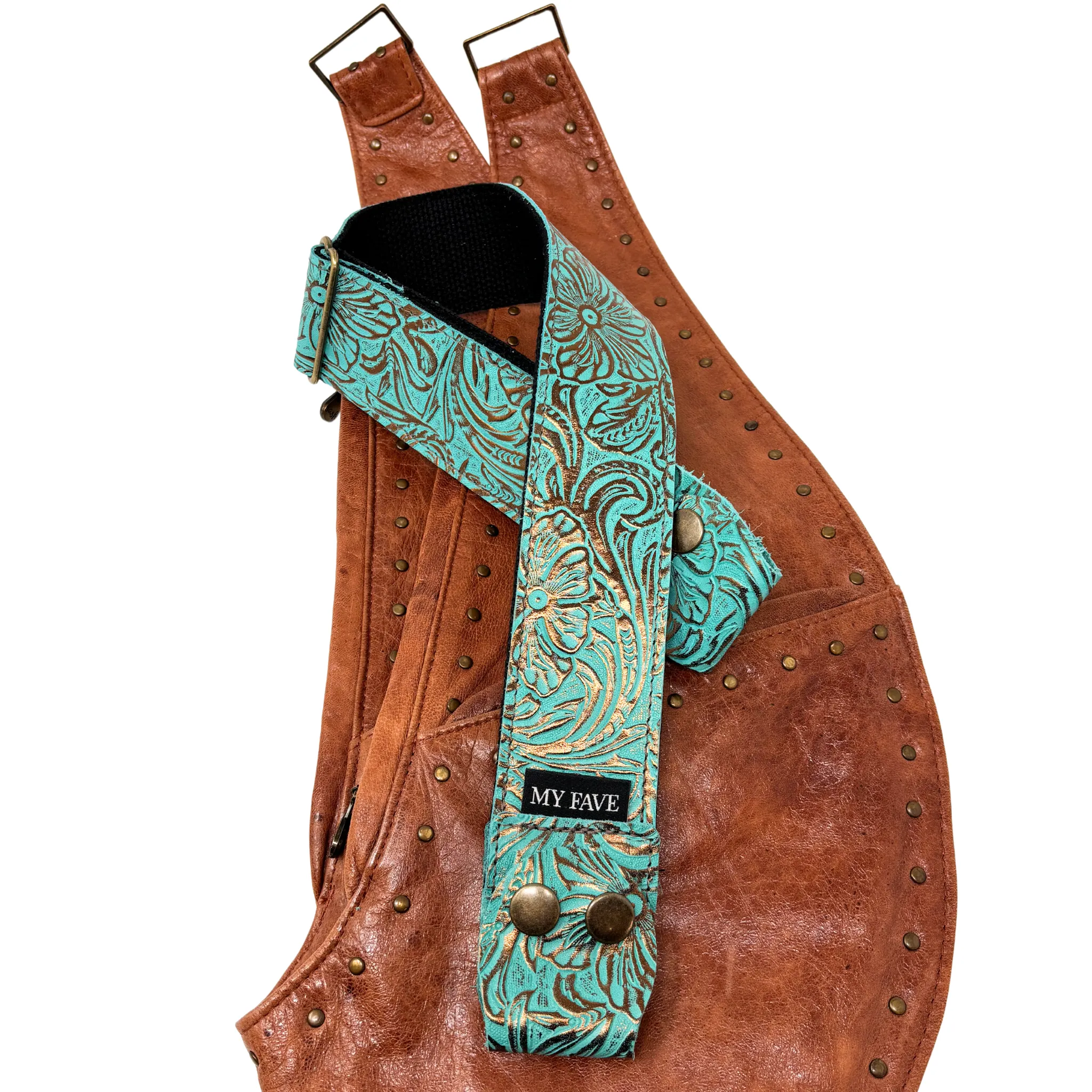 Leathers - Teal Embossed