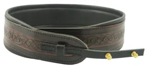 LG Celtic Embossed Leather Banjo Cradle Strap - Brown
