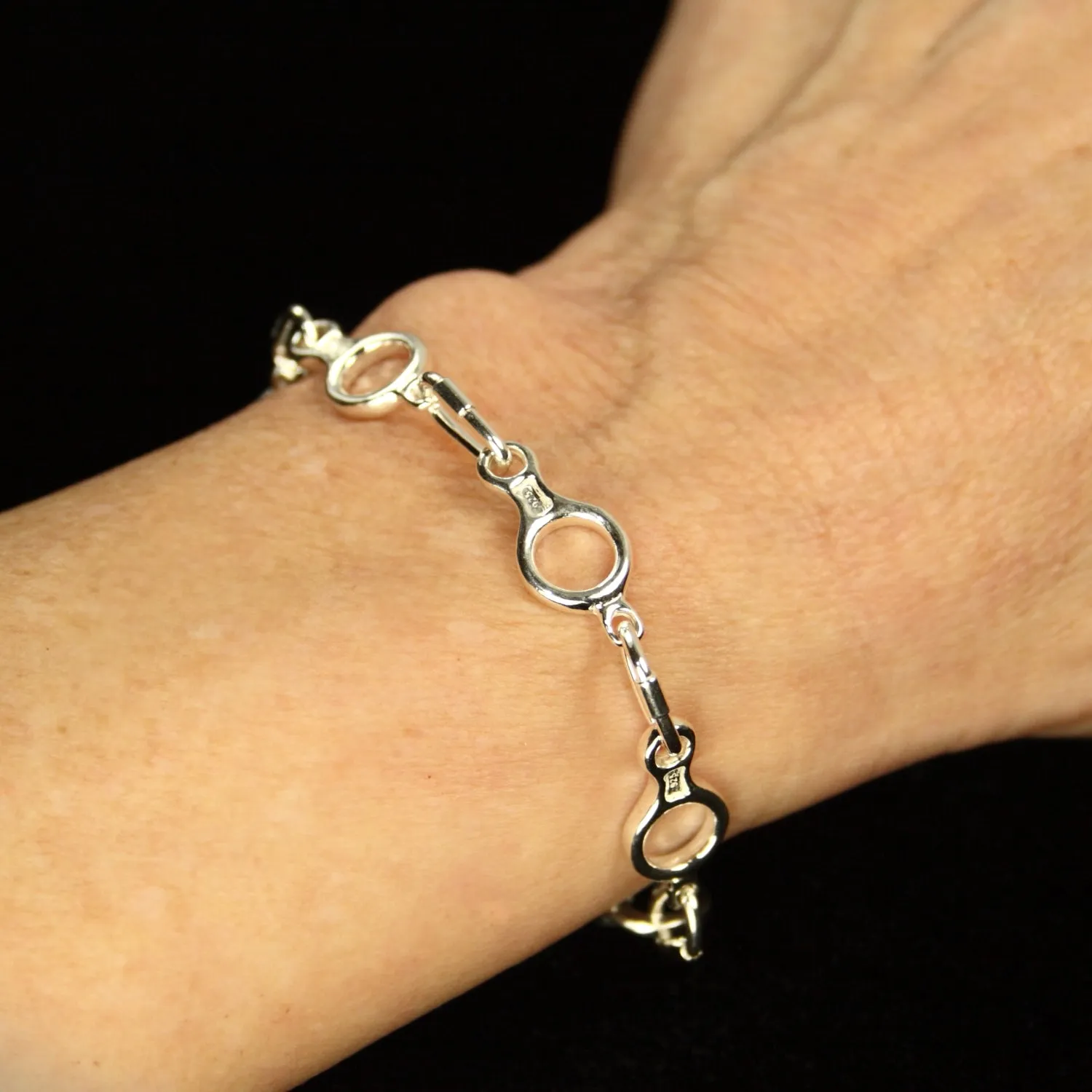 Linked Figure 8 Descender Bracelet - Sterling Silver