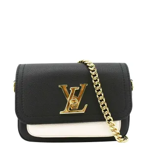 LOUIS VUITTON Lockme Tender Grained Calfskin Leather Shoulder Bag Black