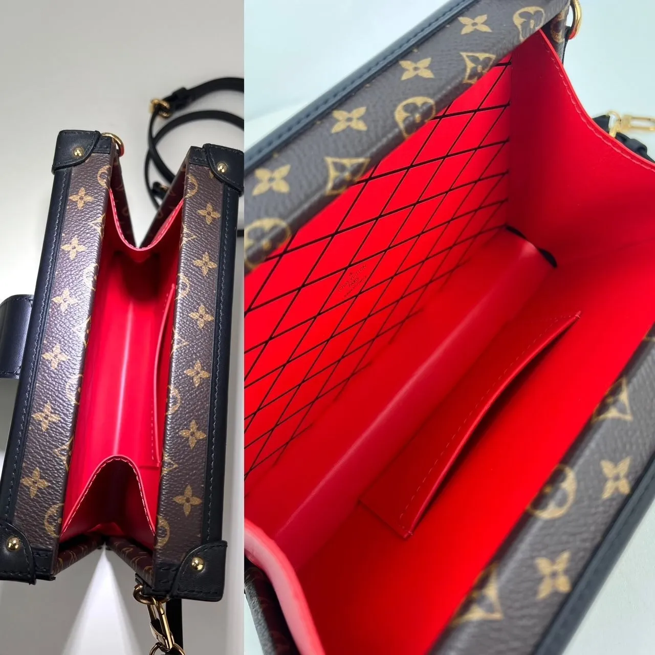 Louis Vuitton Petite Malle Patches Monogram Crossbody Clutch Bag Limited Edition RARE