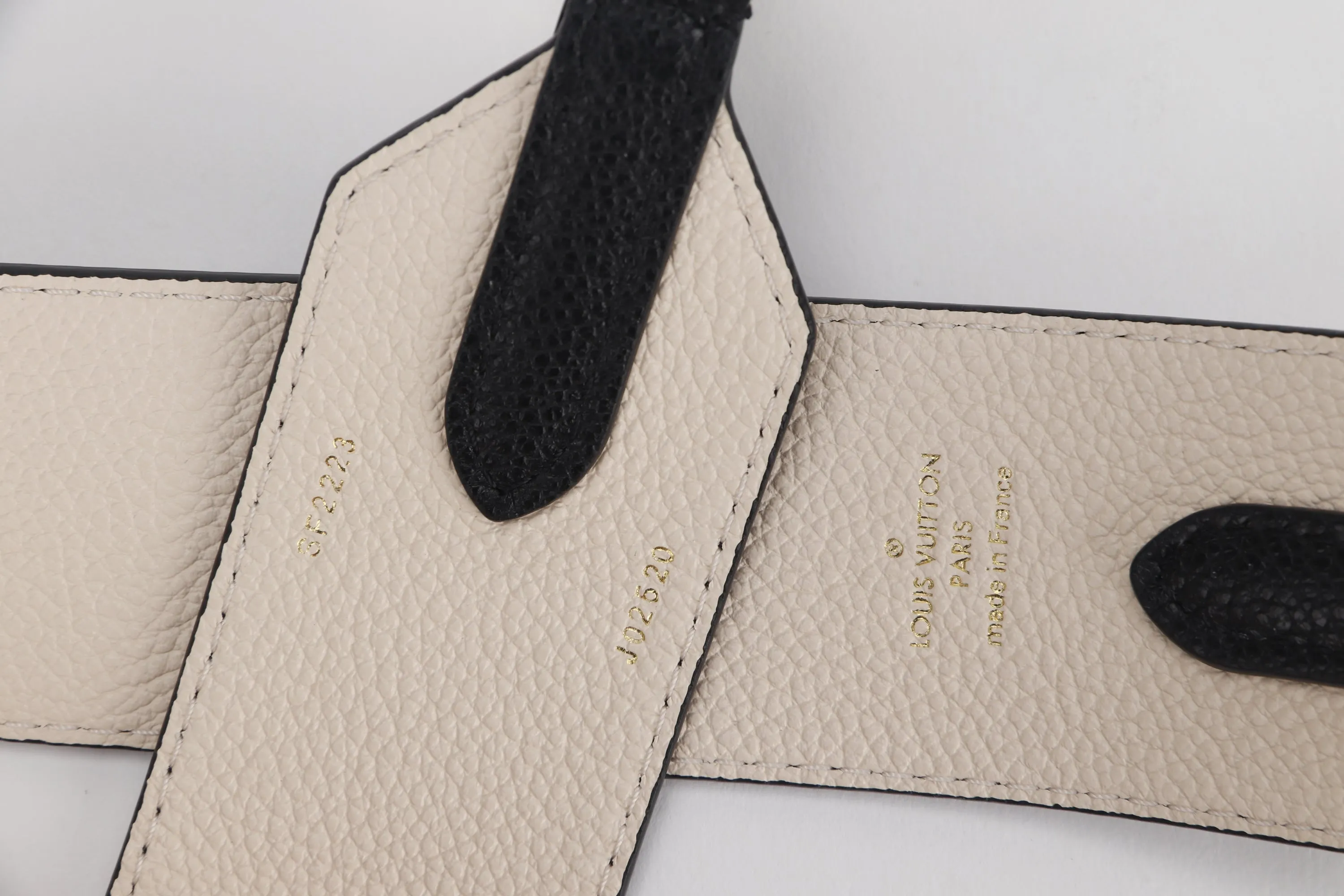 LOUIS VUITTON TAURILON LEATHER BLACK MONOGRAM EMBOSSED SHOULDER STRAP (SF 2223) GOLD HARDWARE, NO DUST COVER
