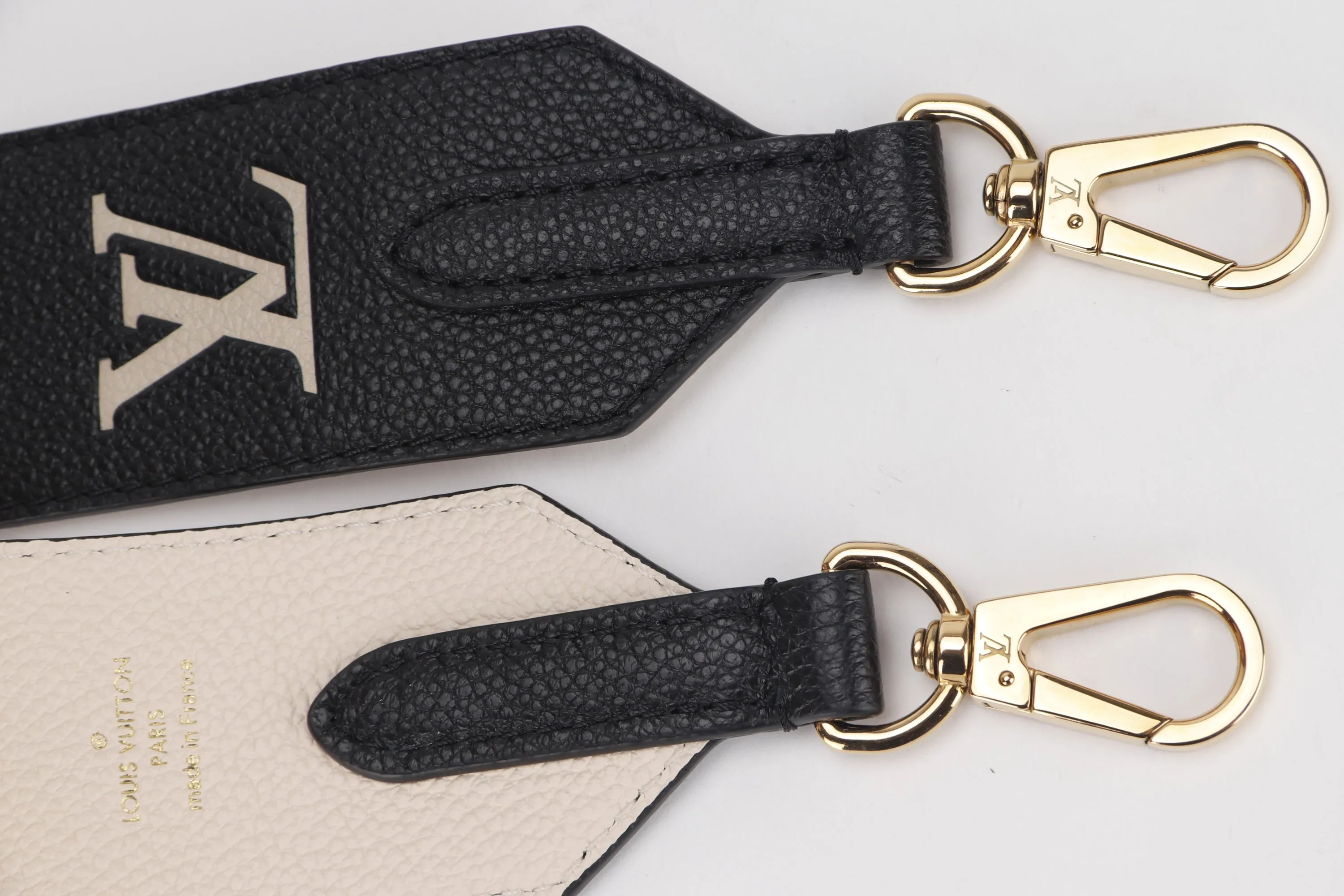 LOUIS VUITTON TAURILON LEATHER BLACK MONOGRAM EMBOSSED SHOULDER STRAP (SF 2223) GOLD HARDWARE, NO DUST COVER