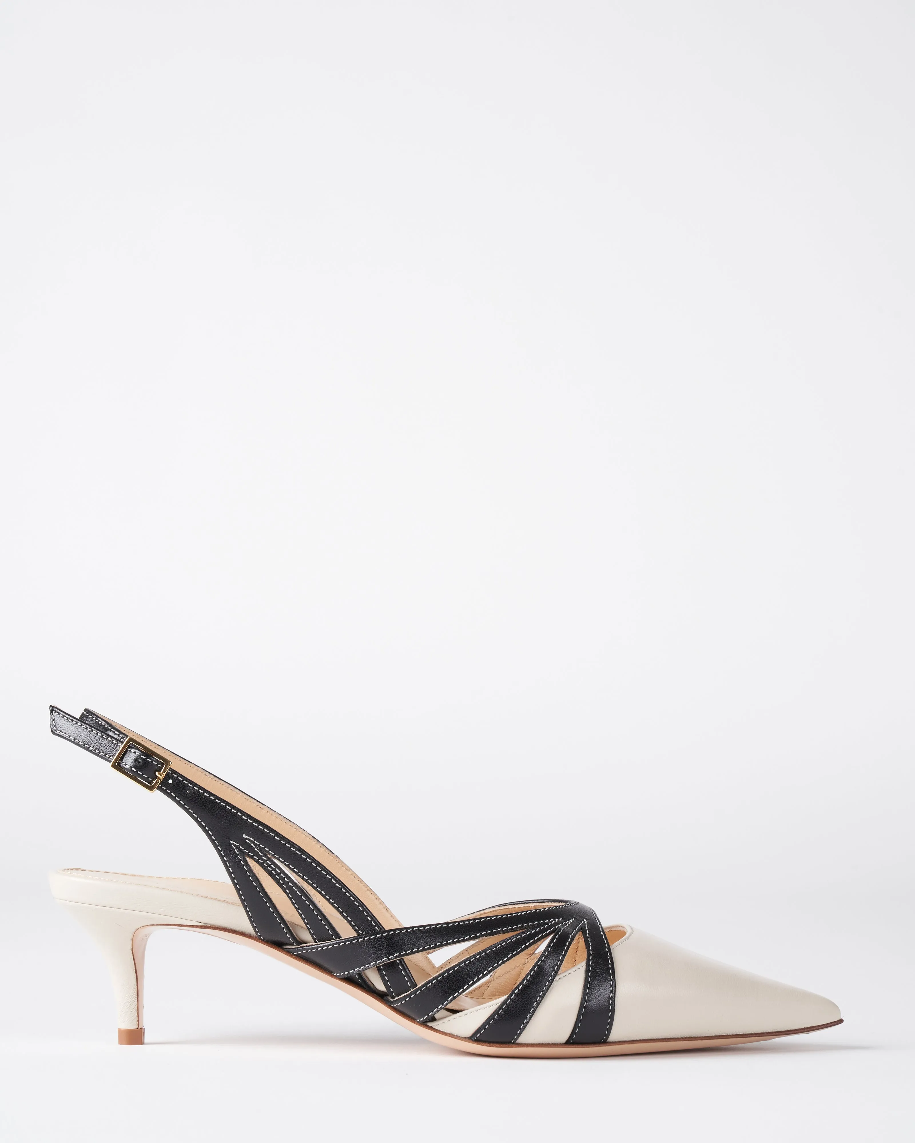 luisa 45 slingback - black/ecru