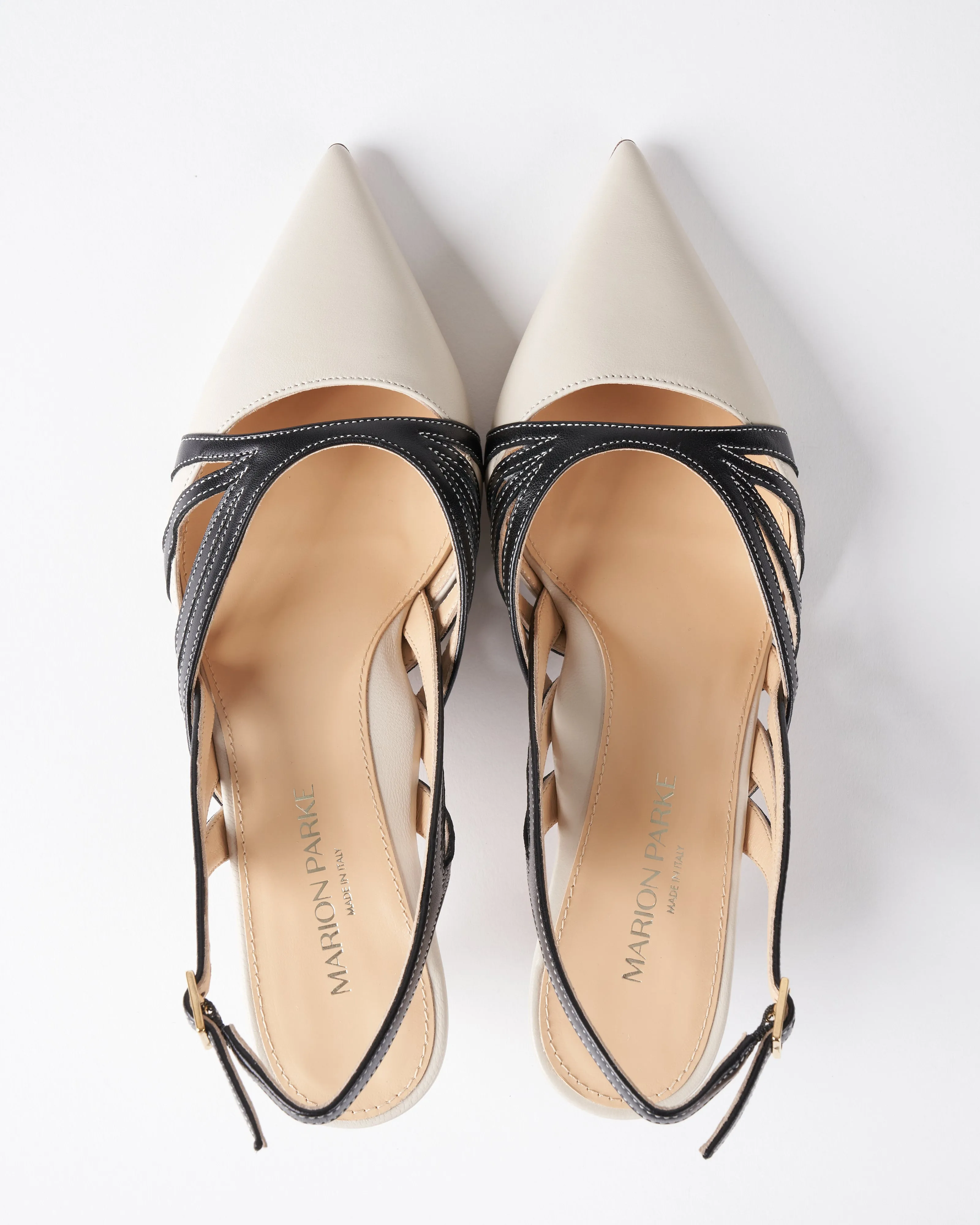 luisa 45 slingback - black/ecru