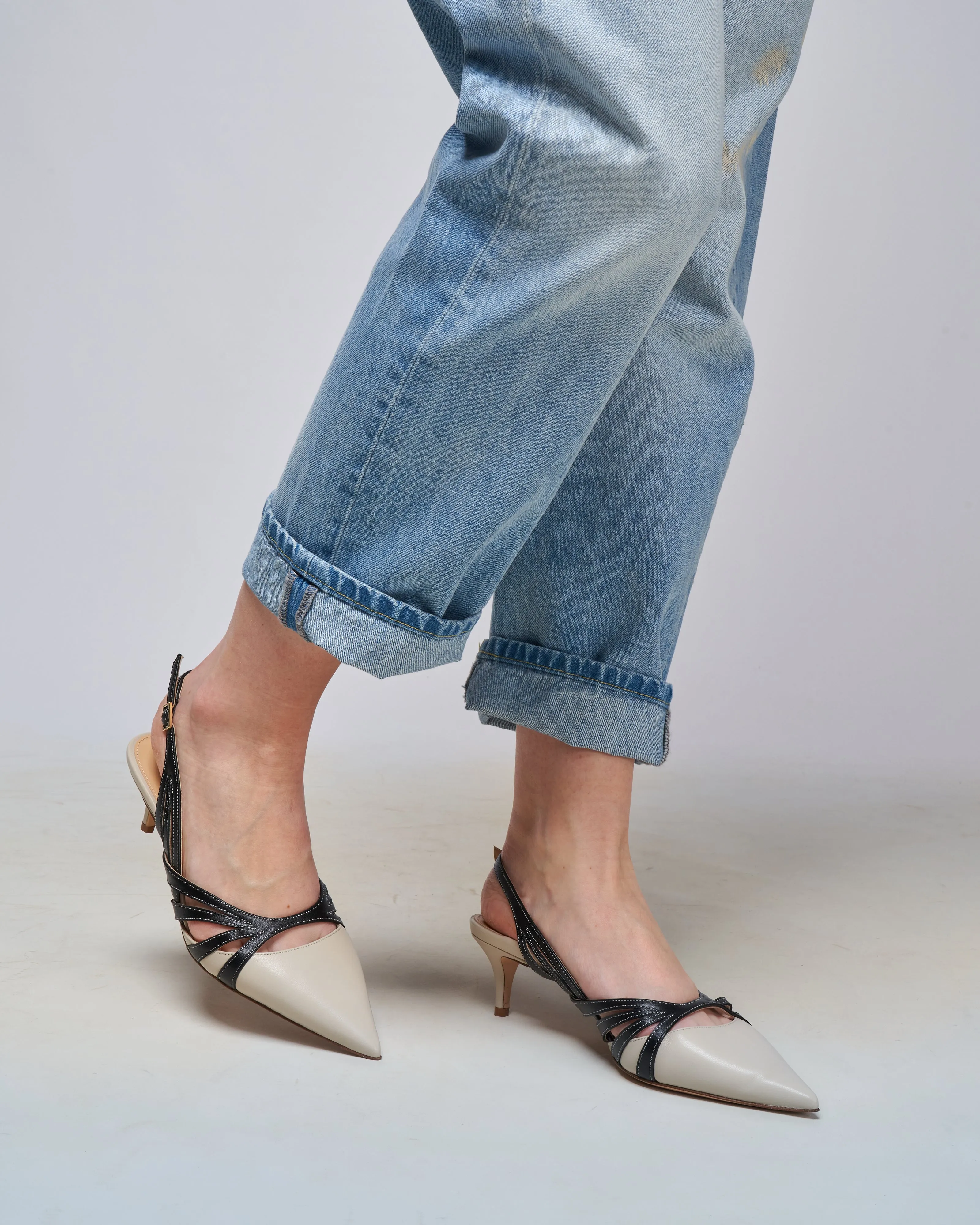luisa 45 slingback - black/ecru