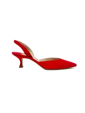 Manolo Blahnik Size 39 'Carolyne' Suede Slingback Heel