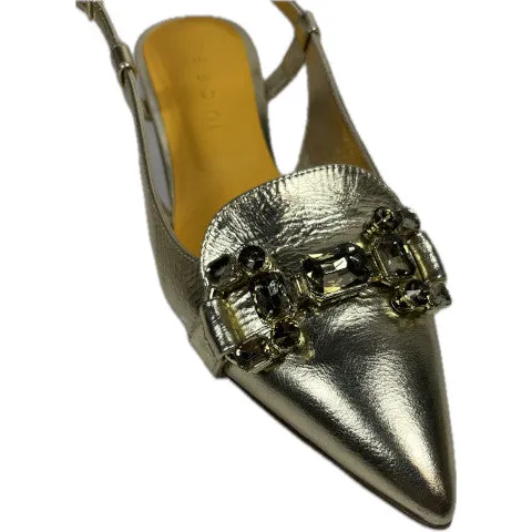 Mara Bini Betty Gold Slingback with Crystals