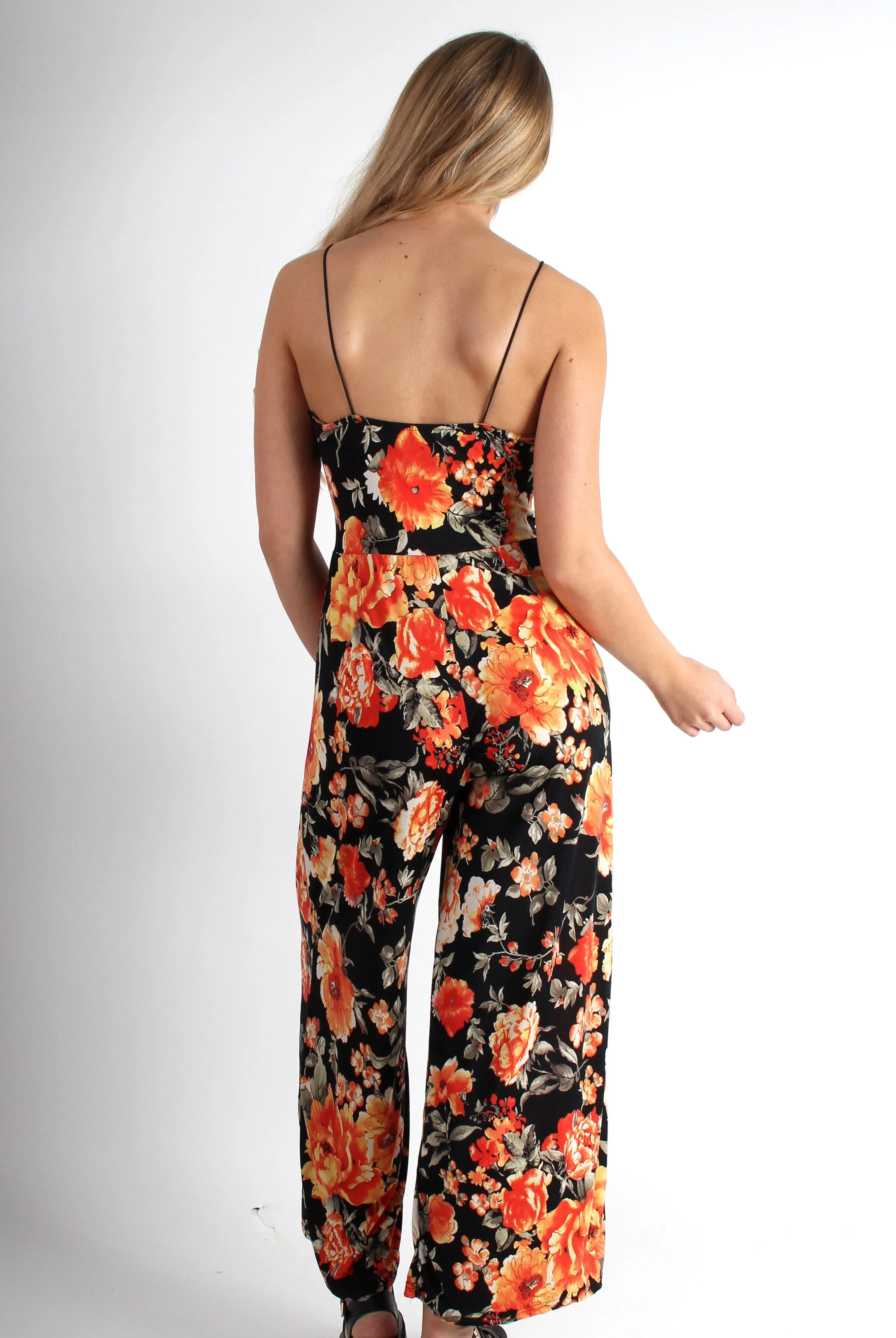 Maya Black Floral Jumpsuit