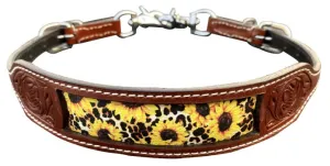 Medium Oil Whither strap with printed sunflower and cheetah design