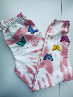 Medium Pink Dye Butterfly Oversized Sweats