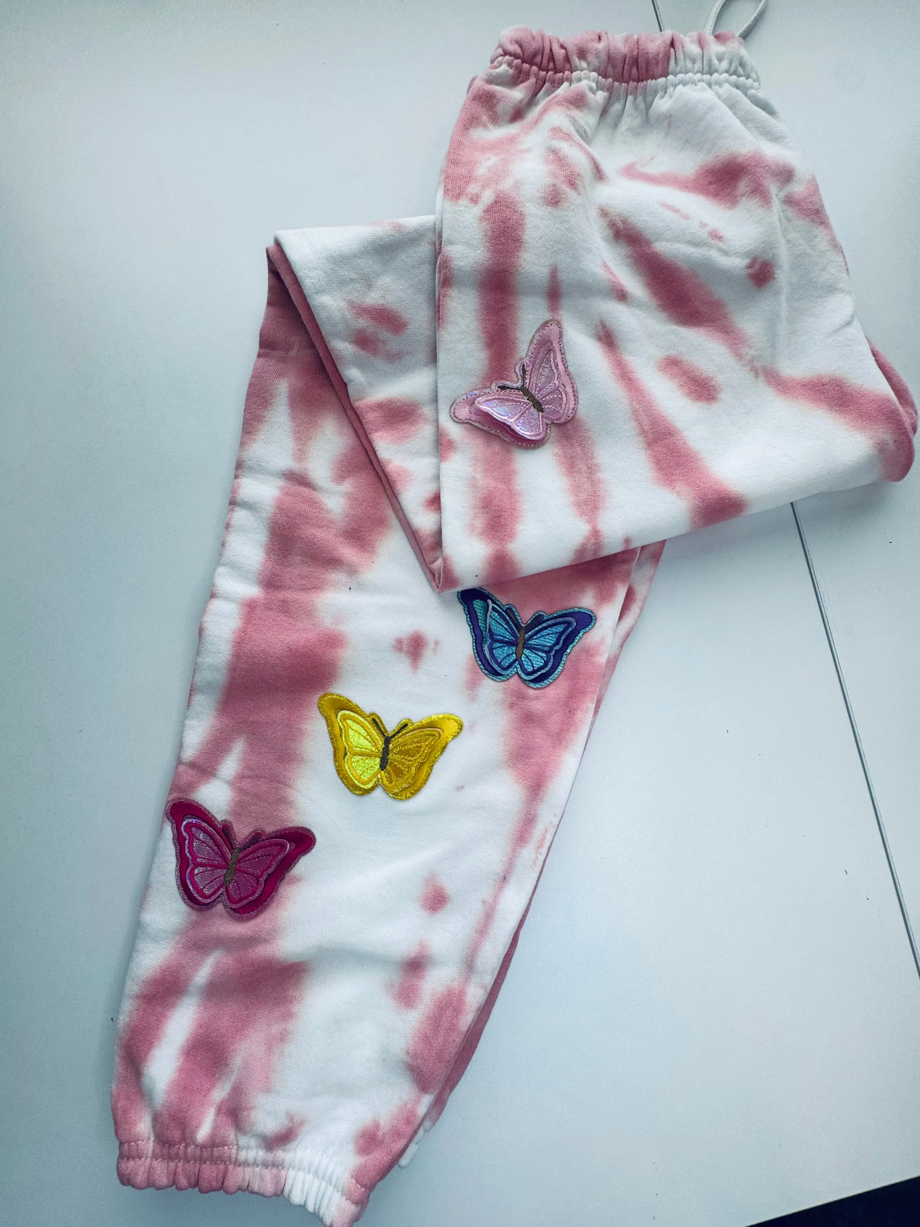 Medium Pink Dye Butterfly Oversized Sweats