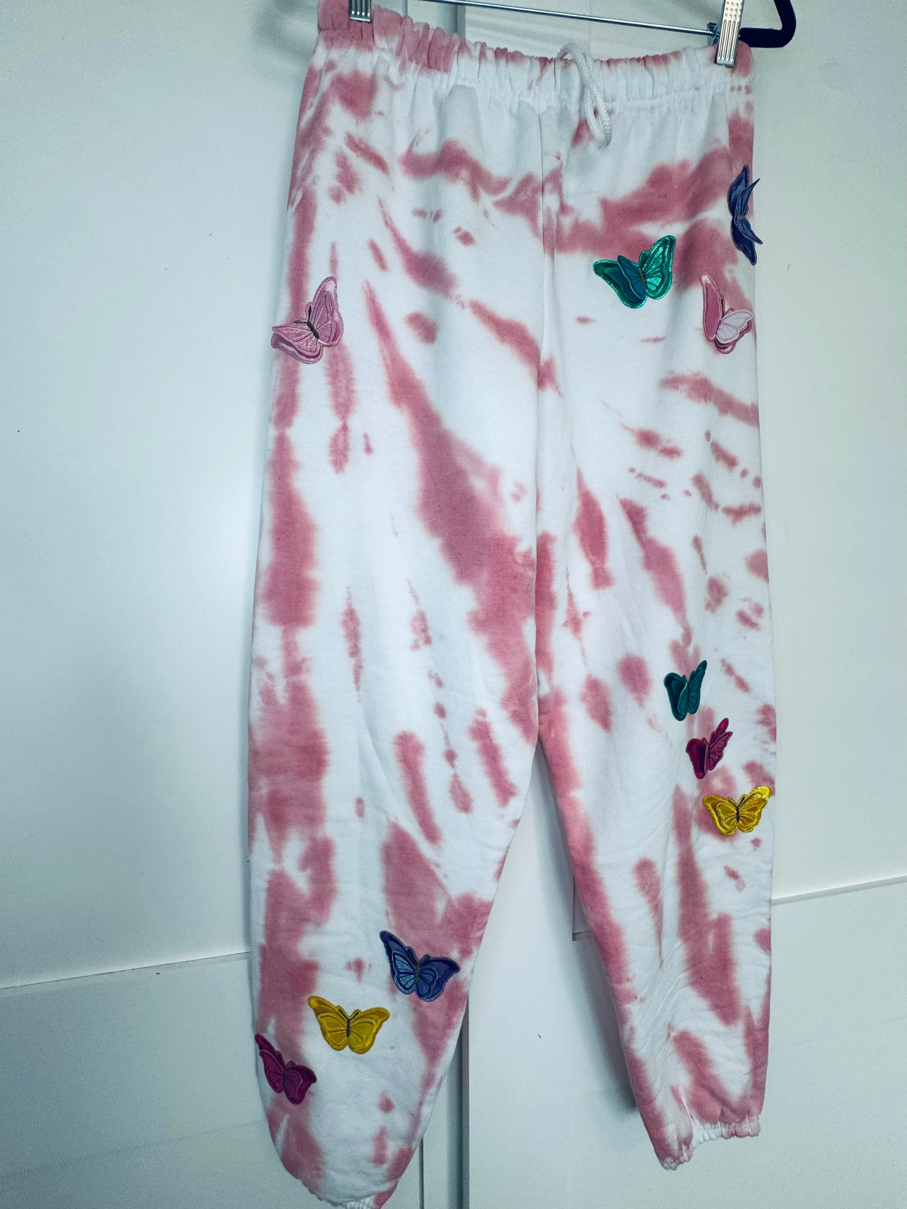 Medium Pink Dye Butterfly Oversized Sweats