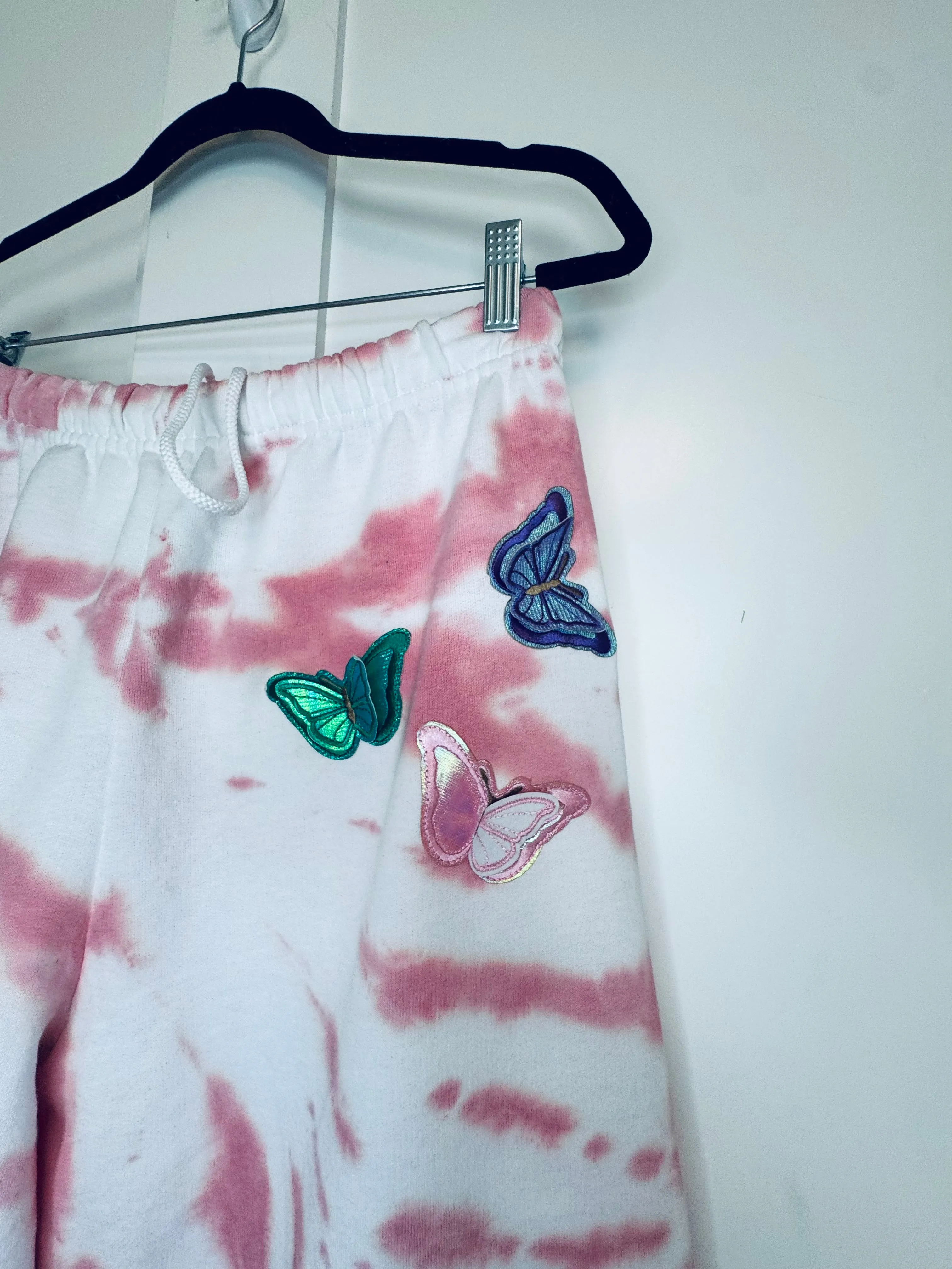 Medium Pink Dye Butterfly Oversized Sweats
