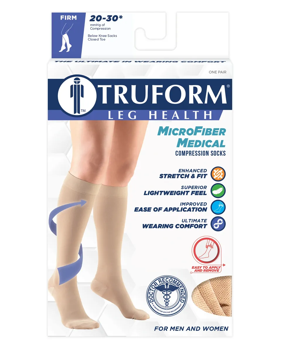 MicroFiber Medical Compression Socks 20-30 Open Toe